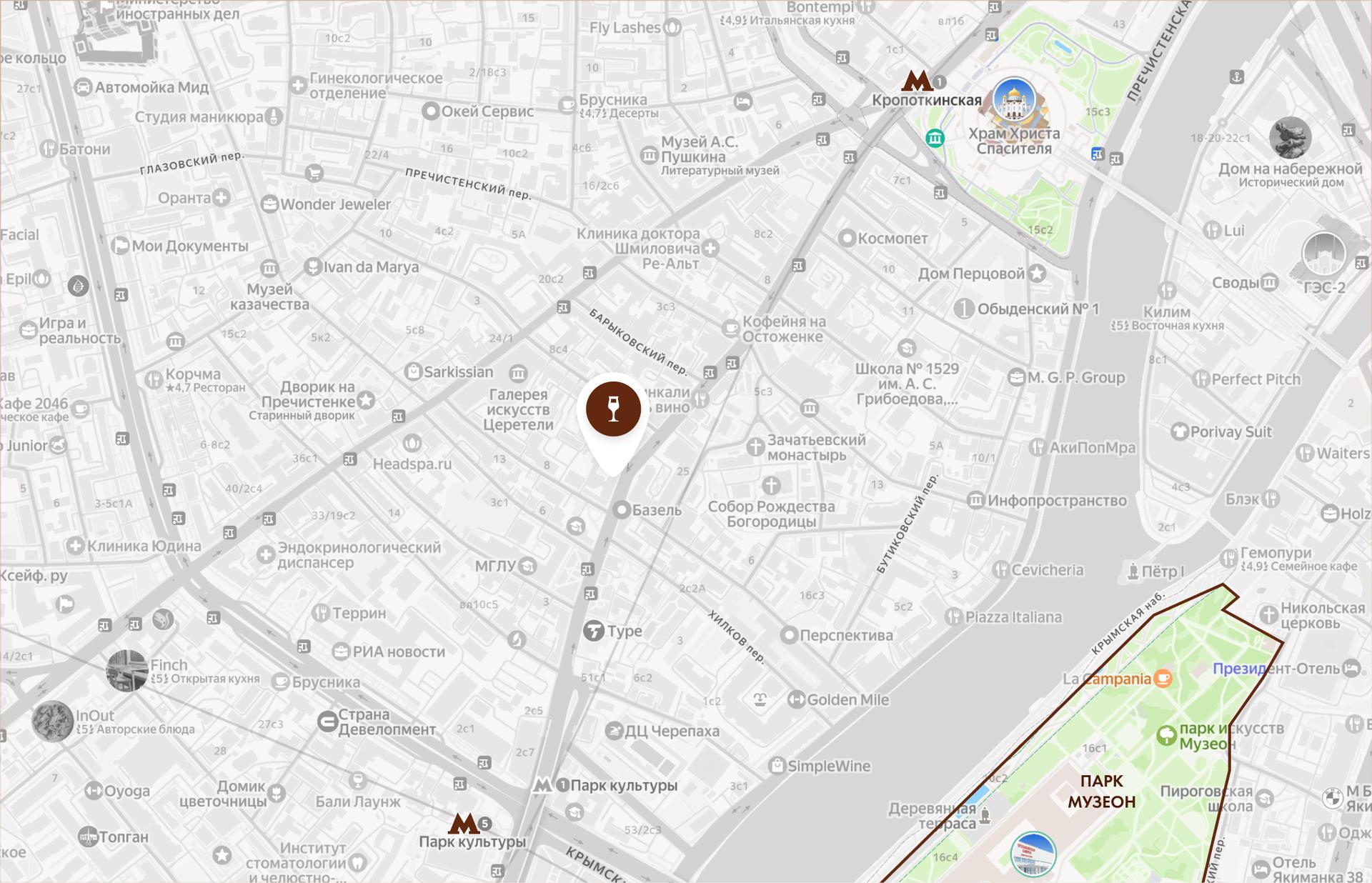 Карта — ул. Остоженка 30