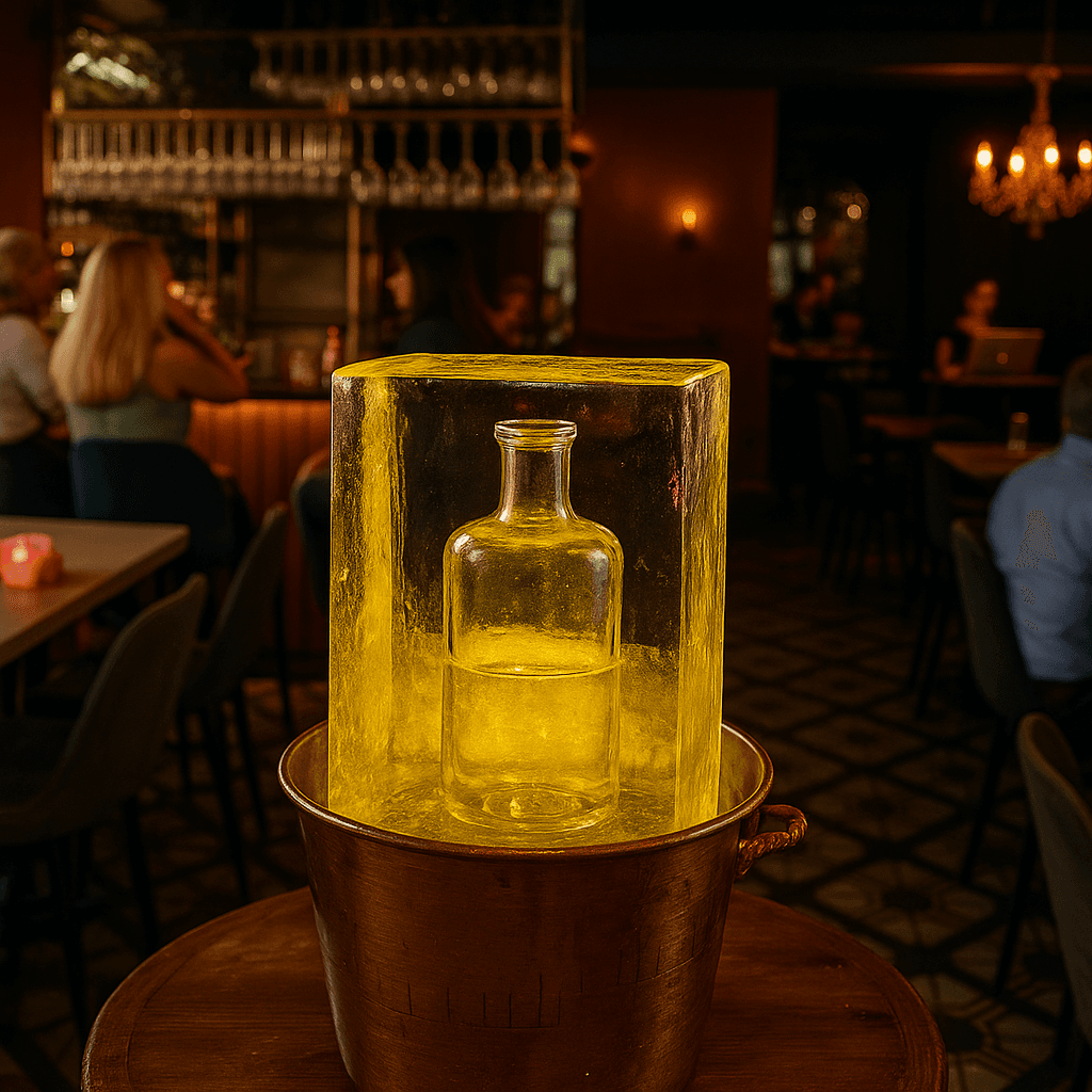 Презентация новой настойки в глыбе льда